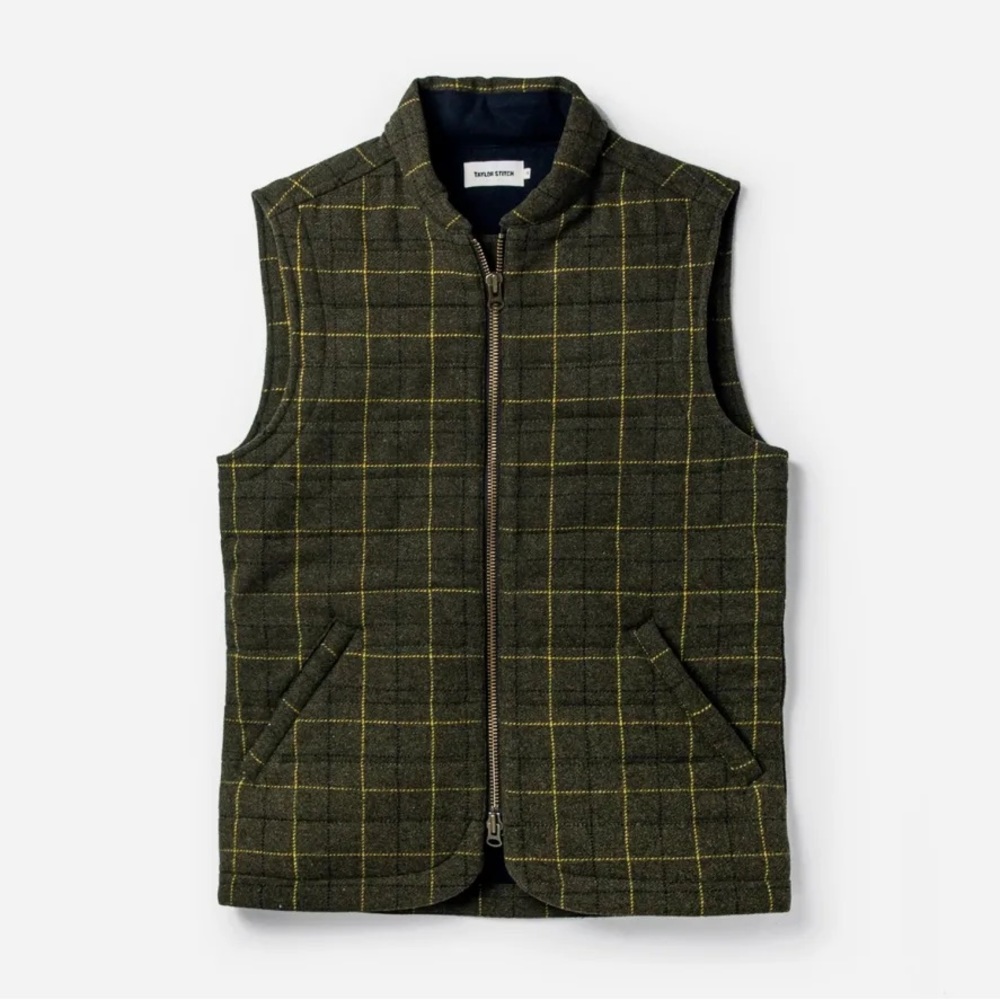 Taylor Stitch Green Plaid Vest